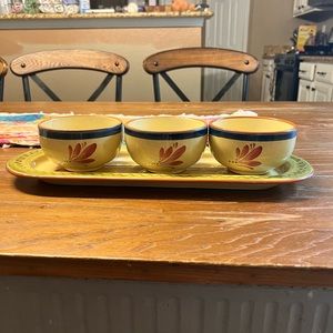 Molde Yellow, Blue, Red Bowl and Tray Set